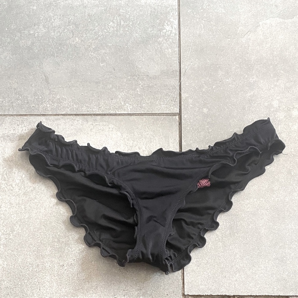 Victoria secret cheeky Black Ruffled Bikini Bottoms